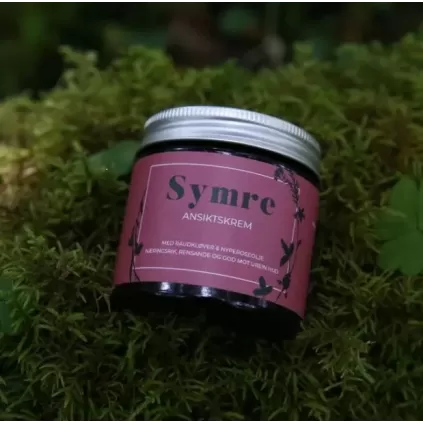 SYMRE  HÅNDLAGET ANSIKTSKREM  MED RAUDKLØVER, NYPEROSEGERANIUM OG ROSEGERANIUM  60 ML