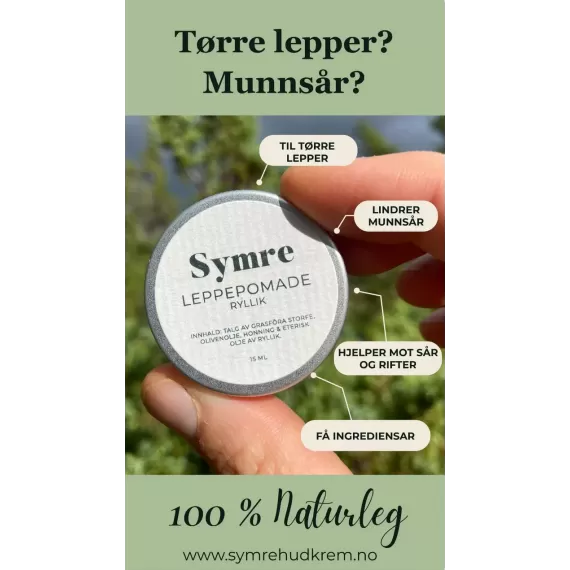 SYMRE  HÅNDLAGET LEPPEPOMADE   RYLLIK  15 ML